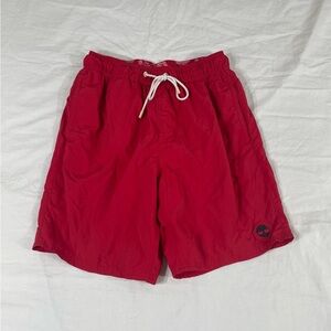 Timberland Mens Red Nylon Swin Shorts Size S